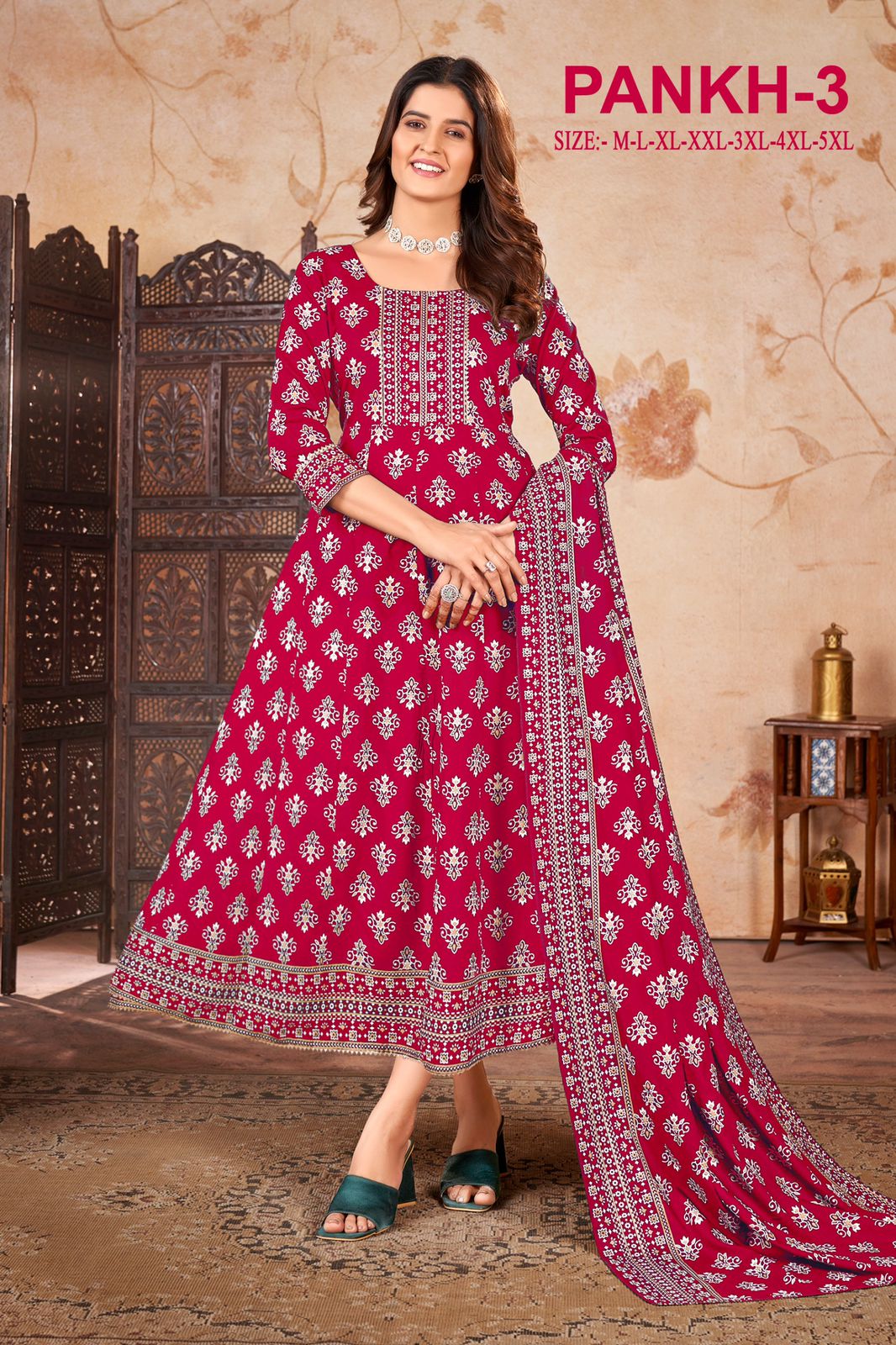 Pankh 3 By Sangeet Rayon Gold Printed Kurti With Dupatta Wholesale Shop In Surat